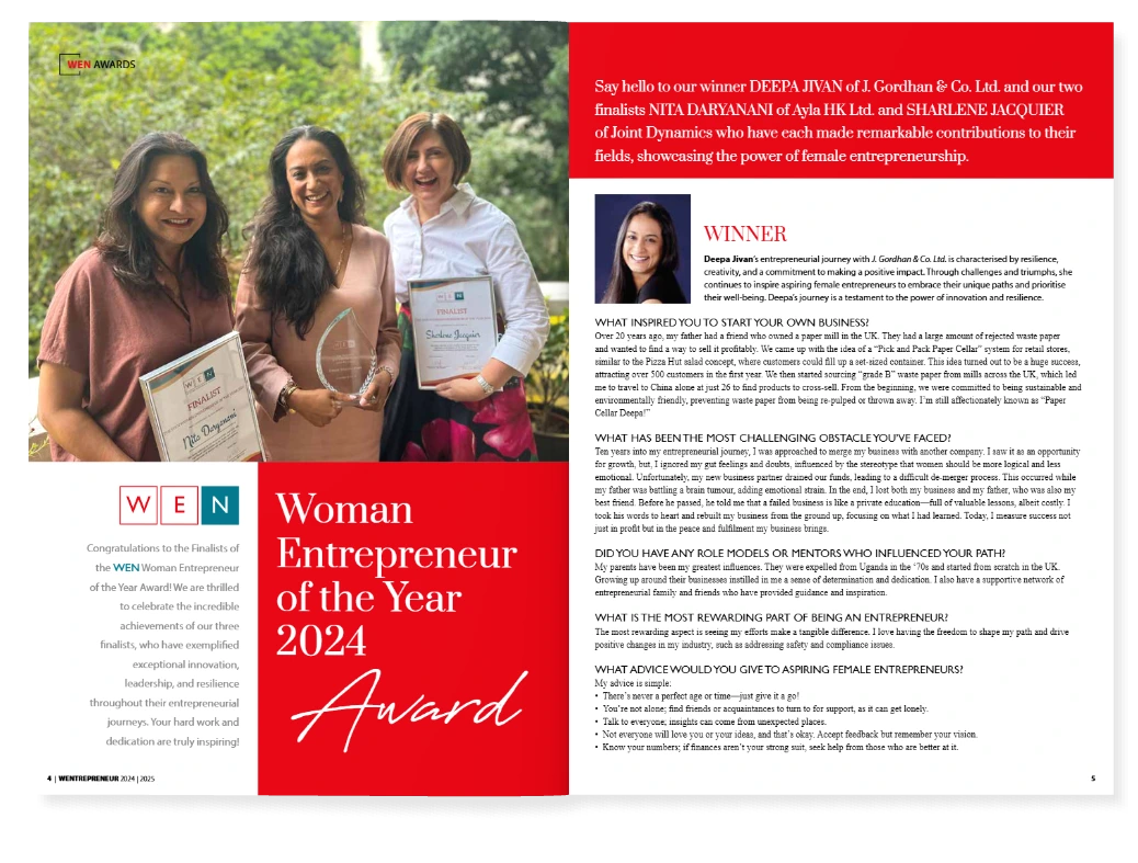 Woman Entrepreneur of the Year 2024 award ceremony